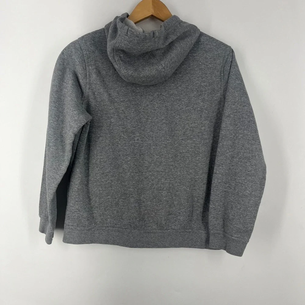 Nike Kids Full Zip Hoodie Heather Gray‎ Fleece Sweatshirt Embroidered Logo